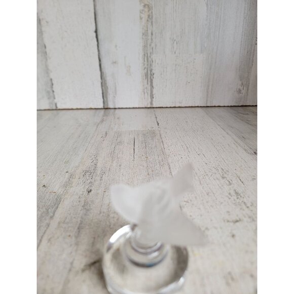 Lalique Crystal frosted bird night Gale Sparrow vintage home decor figure - Picture 3 of 7